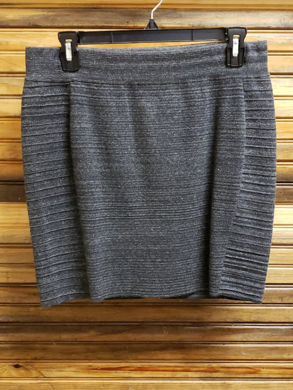 Express Gray Textured Ribbed Bandage Mini Skirt Size L